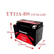 BATTERY YT12A-BS PANASONIC MADE IN JAPAN (12V10.5AH) SYM T2 / KAWASAKI Z1000 / NINJA 650 / DUKE 790 