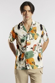 ESP เสื้อเชิ้ตฮาวายลายเฟรนช์ชี่ ผู้ชาย | Frenchie Print Hawaiian shirt | 03888