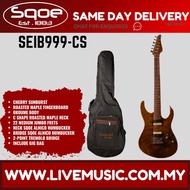 SQOE SEIB999 HH Electric Guitar w/Gig Bag, Roasted Maple FB - Cherry Sunburst (  SEIB-999 /  SEIB 99