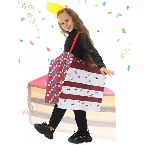 Unisex Enfant Chocolate Cake Slice Halloween Carnival Fancy Dress Up Birthday Cakes Costume For Enfa
