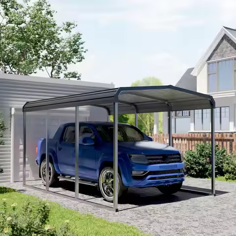 REPICK Heavy Duty Metal Carport with Galvanized Steel Roof and Metal Carport Kits, Outdoor Carport C