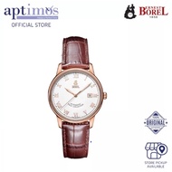 [Aptimos] Ernest Borel Yally N0407G0C-MR4L White Dial Men Automatic Leather Watch