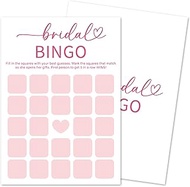 Bridal Bingo Game Cards, Minimalism Wedding Shower Game, 30 Wedding Games Cards, Pink Bridal Shower 