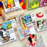 Miniso Disney 100th Anniversary Retro Stamp Refrigerator sticker Genuine Blind Box Cute Doll Mini Figures Gift Toy