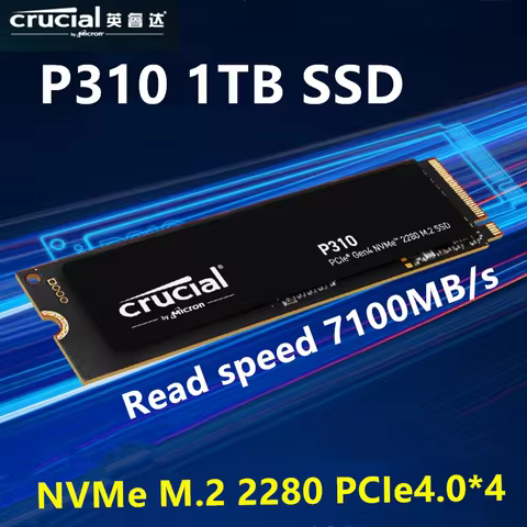 Crucial Internal Solid State Drive P310 1TB 2280 PCIe Gen4 3D NAND NVMe M.2 SSD Up to 7,100 MB/s Shi