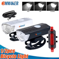 {:“》 -- Cbmmaker ไฟจักรยานชาร์จ USB LED จักรยานเสือภูเขาด้านหน้าไฟจักรยานและไฟท้าย3สีจักรยานกันน้ำ Flashligh
