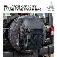 4x4 4WD SUV Jeep Spare Tyre Hanging Car Storage Organising Bag 55L Spare Tyre Trash Bag