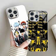 mashle 02 Silver Electroplated Glass Phone Case For Iphone 16 16e 15 Pro Max 14 13 12 Mini 11 Xs Xr