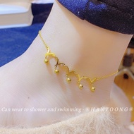 Gelang Kaki Rantai Kaki Dewasa Adult Anklet 24K Gold Plated Titanium Steel Anklet for Woman Rantai K