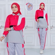 Women's long-sleeved gym clothes set / Women's gym sportswear set
