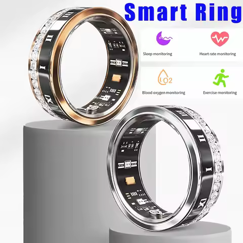 Diamond Smart Rings Blood Oxygen/Heart Rate/Sleep Monitoring,IP68 5ATM,Sports GPS Tracking rings wit