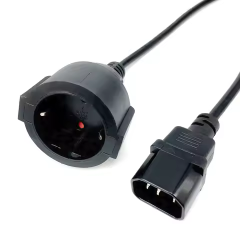 PDU UPS Cable IEC C14 to Euro Schuko Socket Power Extend Cable 30cm Schuko CEE7/4 Power Extension Co