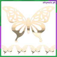 12 PCS Stickers Butterfly Cake Topper Classroom Decoration 8.80X6.50X0.05CM Golden PVC  zhiymais