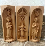 Catholic Altar - Mini Foldable Wooden Altar Set la vang giuse & lord (15cm high Ms 12) - Catholic gi
