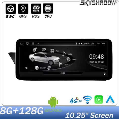 Carplay Player Android 14 Car For Audi A4 A5 S4 S5 A4L B8 2008 - 2017 Multimedia Radio Stereo Auto B