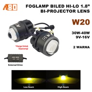 Foglamp BiLED Projector 1.8" Inch Car Hi-Lo A80 W20 LED Laser Foglight Projector 2 Colors