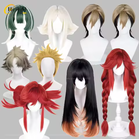 In Stock Anime Zanka Guita Enji‌ Rudo Amo Li Glaze Cosplay Wigs Heat Resistant Synthetic Hair Hallow