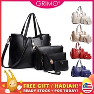 READY STOCK🔥GRIMO 4 in 1 Padin Handbag Shoulder Women's Sling Bag Purse Tote Beg Tangan Wanita Perem