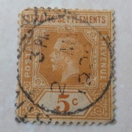 Perangko Prangko Kuno Tua Straits Settlements 5 Cent 1922