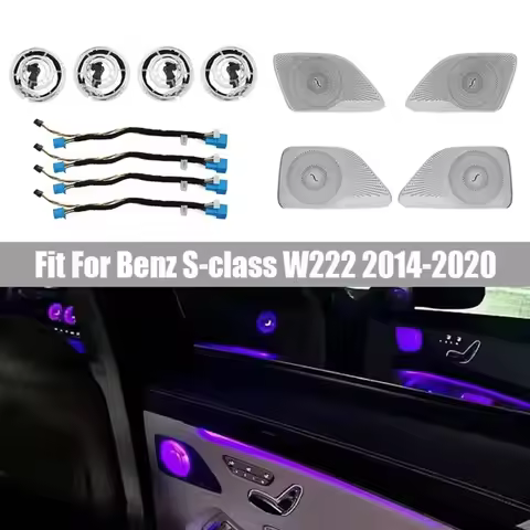 W222 High Quality Car Door Midrange Speaker Cover led Reading 64 Colors Ambient Light For Mercedes B