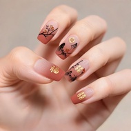 Manicure Wearing Nails Chinese Style Wedding Nails New Year Festive Wearing Nails Oriental Charm Exq