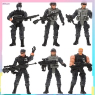 【Ready Stock】  6 Pcs Toy Army Men Figurine Miniature Simulation Soldier Plastic Soldiers Toys Model 