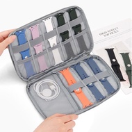 Canvas Watch Organizer Case Multifunction Portable Travel for Apple Watch Strap Band Storage Bag Watchband Holder Case Pouch Gray Black