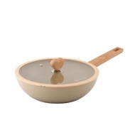 Carl Schmidt Sohn Wok Pan With Lid Pastel 28cm Non-Stick Frying Pan 28 cm Glass Lid