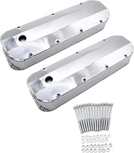 GSKMOTOR Tall Fabricated Aluminum Valve Covers for Big Block Chevy 396 402 427 454 Polished