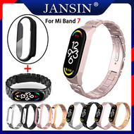 สาย Mi band 7 สายรัดสแตนเลสของ สายโลหะ พร้อมเคสฟิล์มกันรอยหน้าจอ สำหรับ xiaomi mi band 7 สร้อยข้อมือ