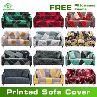 Stretchable Sofa Cover 1/2/3/4 Seater Sofa Cover Elastic Sofa Seat Cover L Shape Sofa Cover Sofa Furniture Cover with Pillowcase and Foam Sticks(L Shape Sofa Need 2 Pcs)