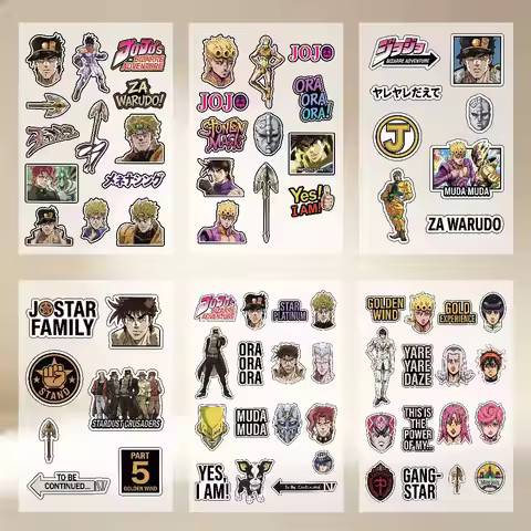 Hot Anime J-JoJo Bizarre Adventure Stickers Auto Body Bumper Windows Motorcycle Laptop Walls Vinyl D