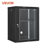 VEVOR 15U Wall Mount Server Cabinet 500lbs Max. Ground-mounted Load Capacity Network Rack Enclosure 