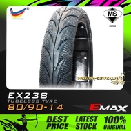 TAYAR E-MAX (EMAX) TUBELESS TYRE EX238 80/90-14 (BUNGA DIAMOND)