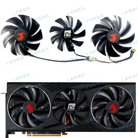 New the Cooling Fan for POWERCOLOR RX6800 RX6800XT Red Dragon Graphics Video Card