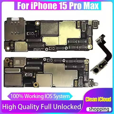 Motherboard For iPhone 15 Pro Max With Face ID 256GB 512GB 1TB Mainboard Clean iCloud Fully Tested L