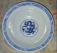 大明宣德年製款青花海濤五龍紋碗