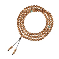 【正佳珠寶】老山檀香 飄綠翡翠 8mm 108顆 印度老山檀香念珠佛珠