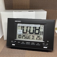 [Original] Seiko Clock QHL075K Black Digital Auto Constant Light Alarm Snooze Thermometer Table Clock QHL075KL QHL075