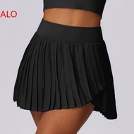 【ALO】 Alo Yoa Womens Casual Pleated Sports Skirt Two-Piece Quick-Drying Anti-Exposure Fitness Tennis