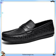 THE FLEXX Men's Leather Slip-On Moccasin Shoes -TF7240-HJ1-82-D.TAN