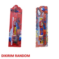 PTT Stationery Set 5 in 1 Alat Tulis Anak Sekolah Penghapus penggaris Pensil Serutan Karakter Lucu I