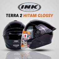 Ink Terra 2 Black glossy | Ink Tera 2 Double Visor Helmet - Halfface Helmet | SNI SNI SNI SNI