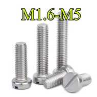 304 Stainless Steel Round Head Flat Slot Bolt M1.6/M2/M2.5/M3/M4/M5 (CXM-PH)