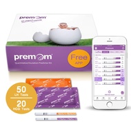 Easy Home Quantitative Ovulation Predictor Kit, 50 Ovulation Tests + 20 Pregnancy Tests, Premom Advanced Ovulation Test Strips Combo with Numerical Results, Smart Digital Ovulation Reader APP, PMS-5020
