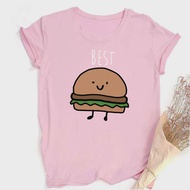 Funny Design Best Friend Matching T-Shirt BFF T Shirt Women Fast Food Tee Shirt for Femme Tops Tees 