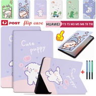 Case For Huawei MediaPad T3 T5 M3 M5 M6 Lite 8.0" 8.4" 9.6" 10" 10.1" 10.8" /MatePad SE 10.4"/T8/T10/T10S 9.7" Shell Leather Stand Kids Cute Cartoon Shockproof Flip Slim Cover