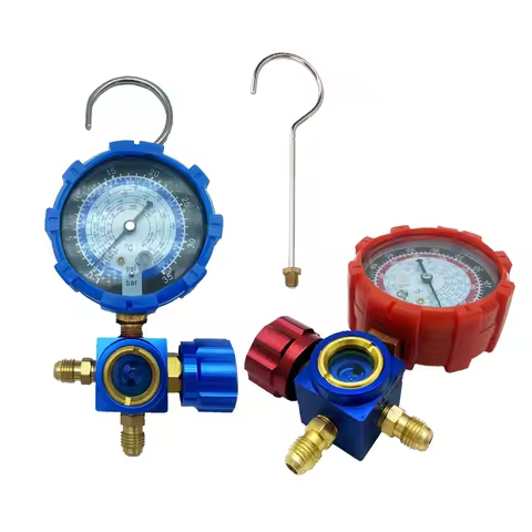 500/800PSI Refrigerant Manifold Gauge R134a/R410//R22/R404A Alloy Manometer Valves Pressures Gauge R