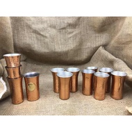 Japanese copper cup set for drinking water, alkaline water.