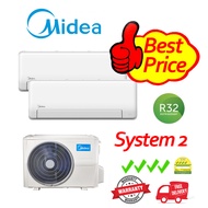 Midea System 2 Aircon MAE-3M21D-2XMSEID-09(S) 2 x 9000 BTU R32 Model Best value and Cheapest